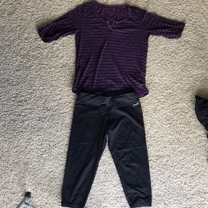 Calvin Klein XL purple/Black striped athletic top